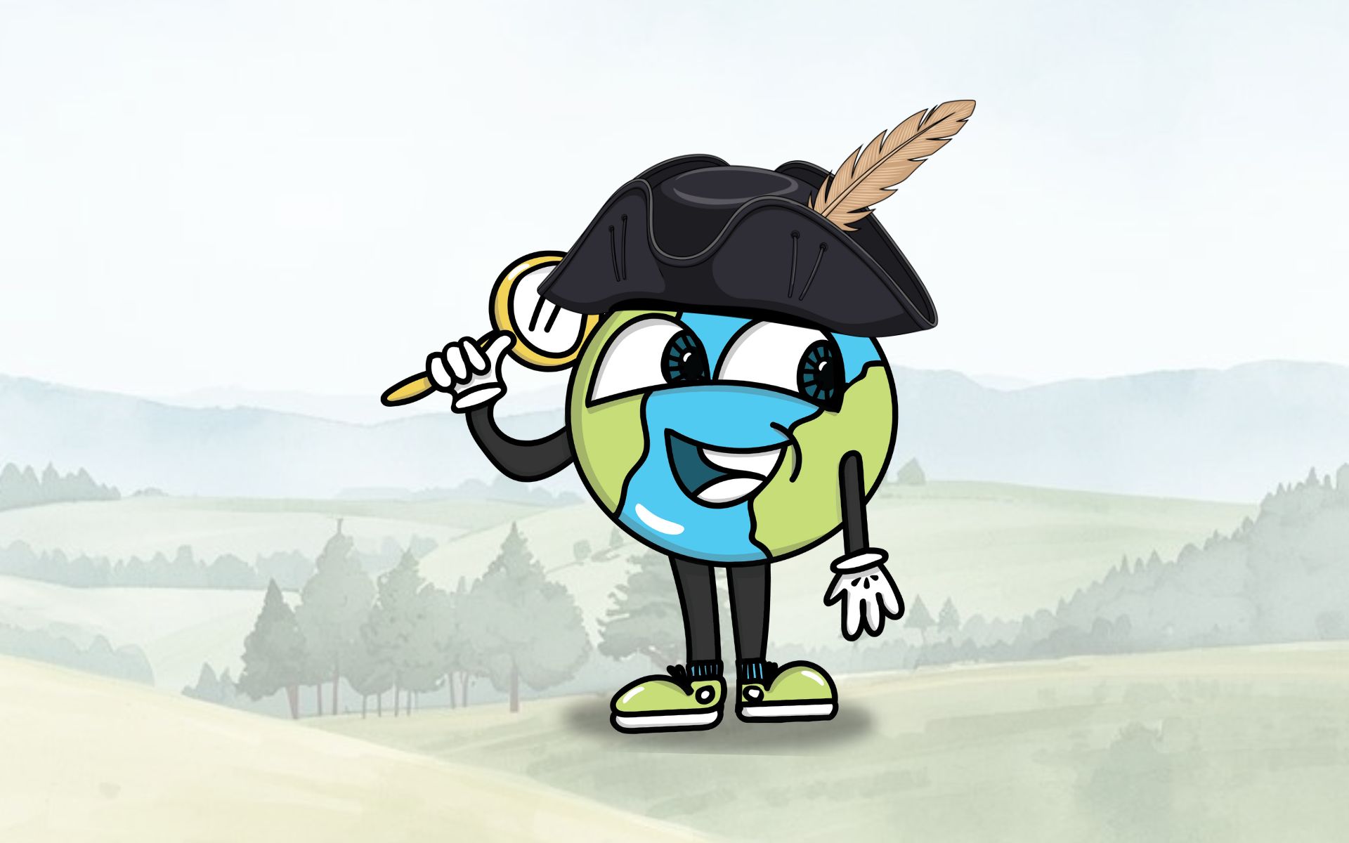 A globe wearing a colonial-era hat